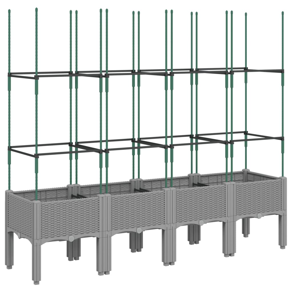 Vidaxx plantekasse med espalier 160x40x142,5 cm polypropylen lysegrå
