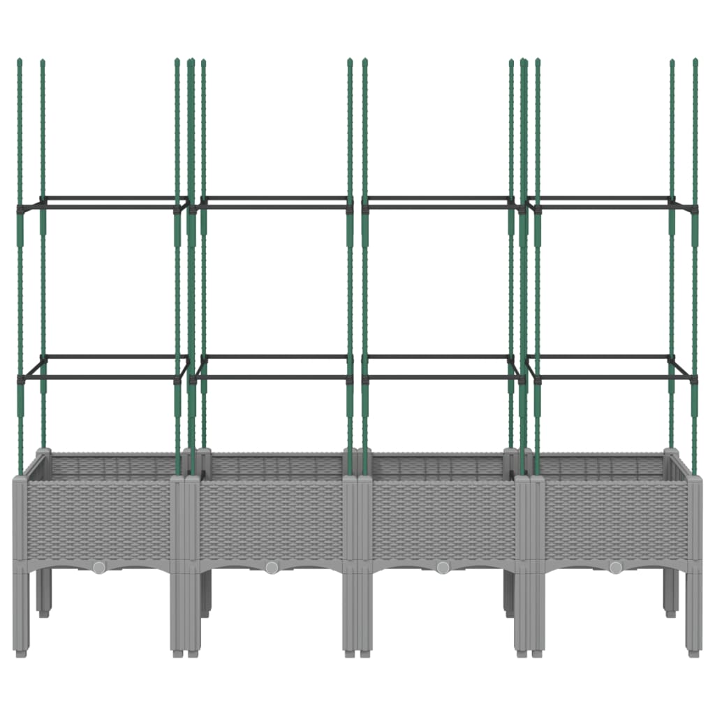 Vidaxx plantekasse med espalier 160x40x142,5 cm polypropylen lysegrå