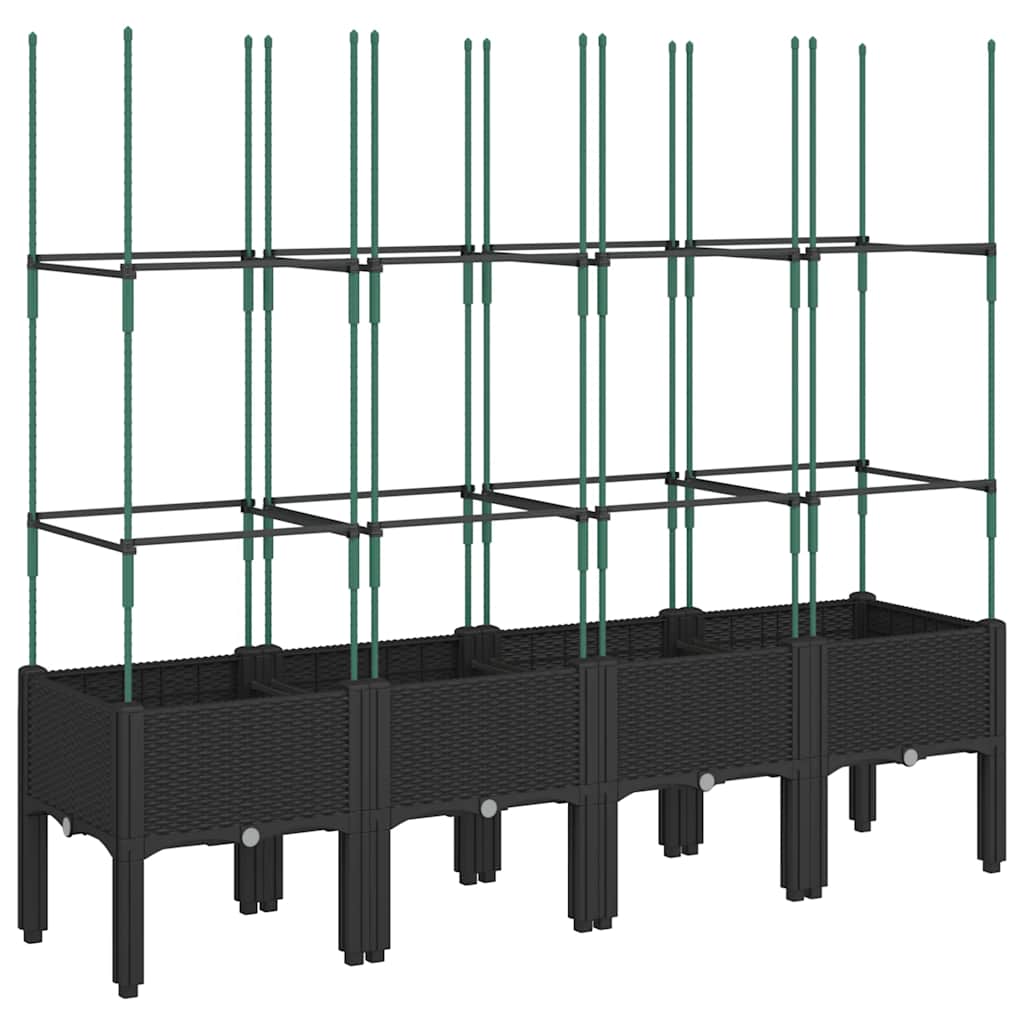 Vidaxx plantekasse med espalier 160x40x142,5 cm polypropylen sort