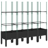 Vidaxx plantekasse med espalier 160x40x142,5 cm polypropylen sort