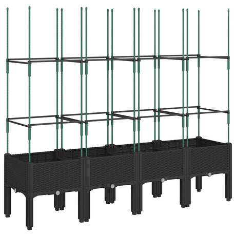 Vidaxx plantekasse med espalier 160x40x142,5 cm polypropylen sort