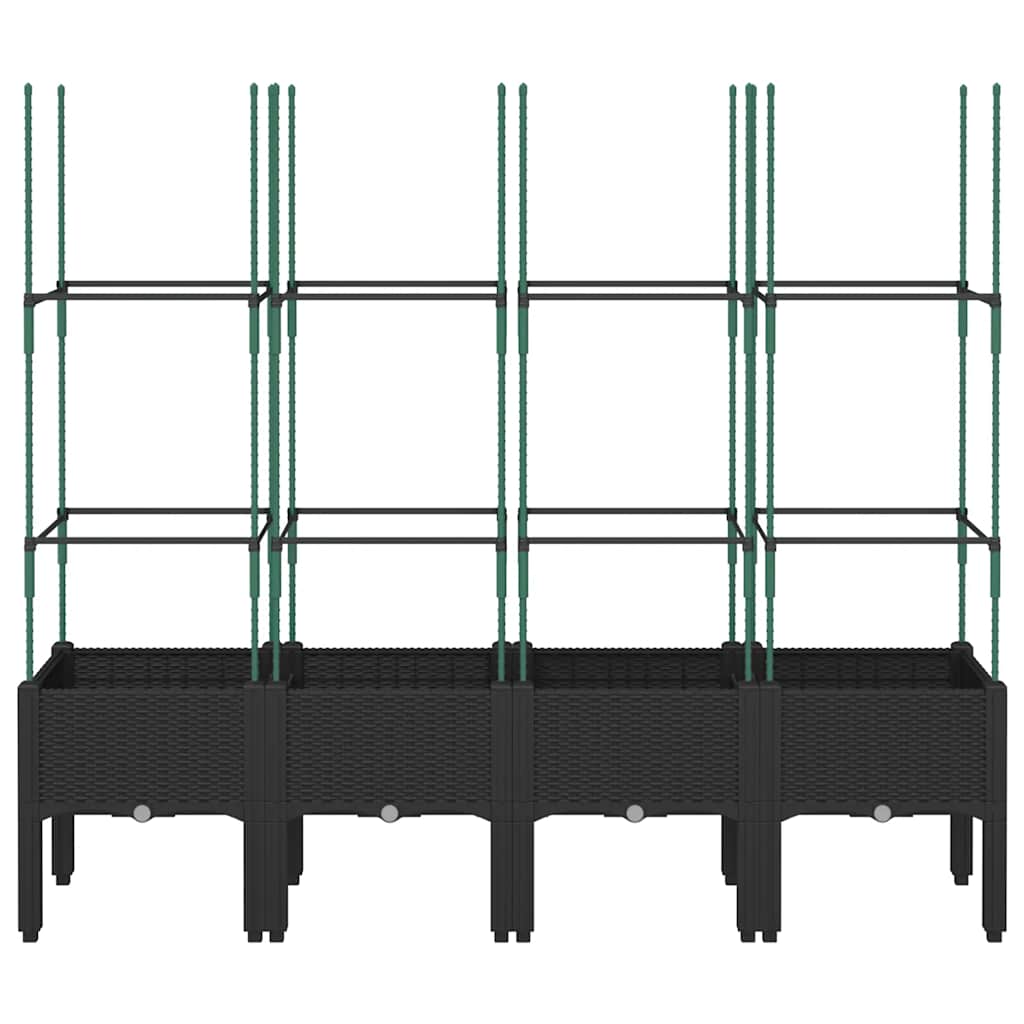 Vidaxx plantekasse med espalier 160x40x142,5 cm polypropylen sort
