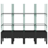 Vidaxx plantekasse med espalier 160x40x142,5 cm polypropylen sort