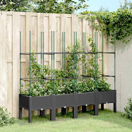 Vidaxx plantekasse med espalier 160x40x142,5 cm polypropylen sort