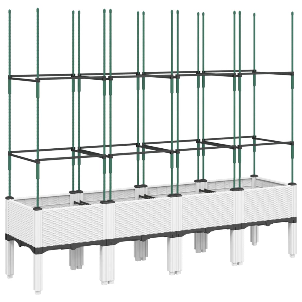 Vidaxx plantekasse med espalier 160x40x142,5 cm polypropylen hvid