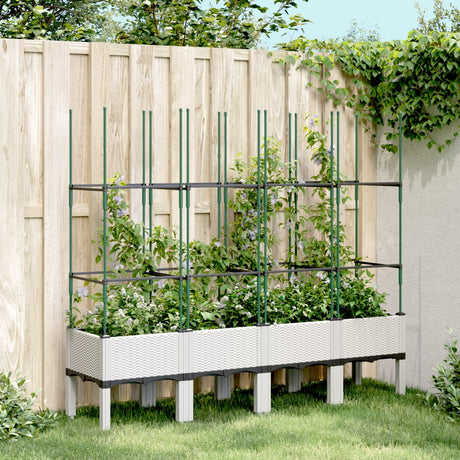 Vidaxx plantekasse med espalier 160x40x142,5 cm polypropylen hvid