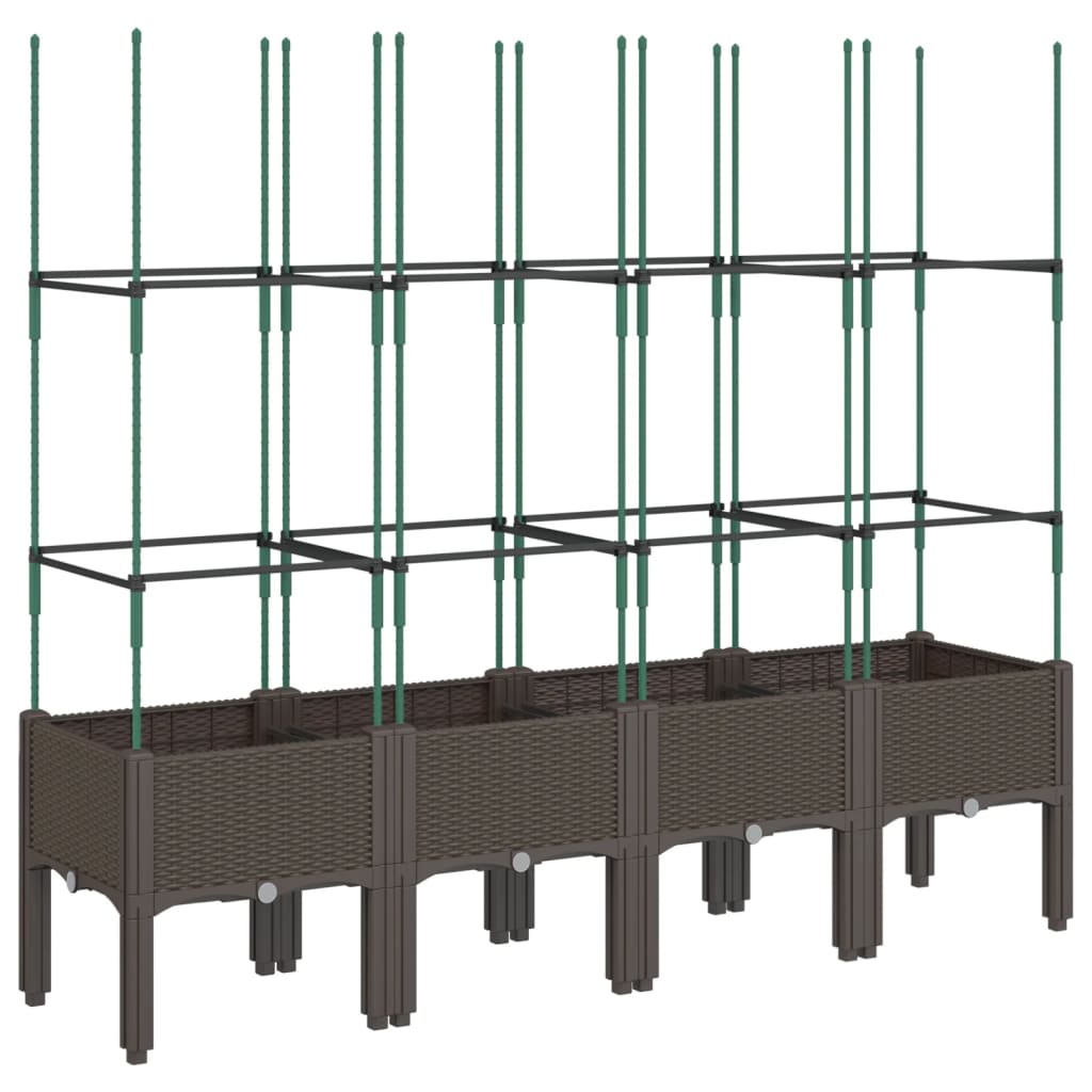 Vidaxx plantekasse med espalier 160x40x142,5 cm polypropylen brun