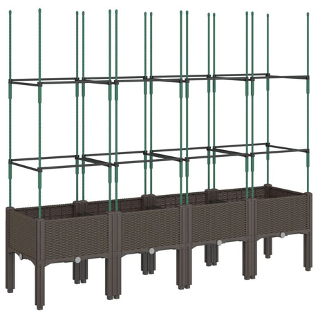 Vidaxx plantekasse med espalier 160x40x142,5 cm polypropylen brun