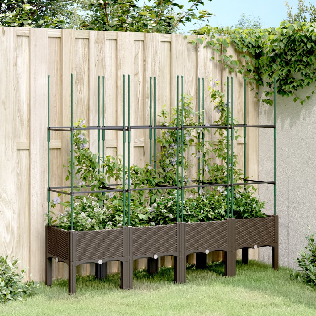 Vidaxx plantekasse med espalier 160x40x142,5 cm polypropylen brun