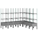 Vidaxx plantekasse med espalier 200x160x142,5 cm polypropylen lysegrå