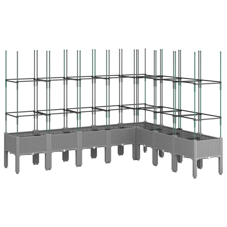 Vidaxx plantekasse med espalier 200x160x142,5 cm polypropylen lysegrå