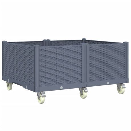 Vidaxx plantekasse med hjul 100x80x54 cm polypropylen grå