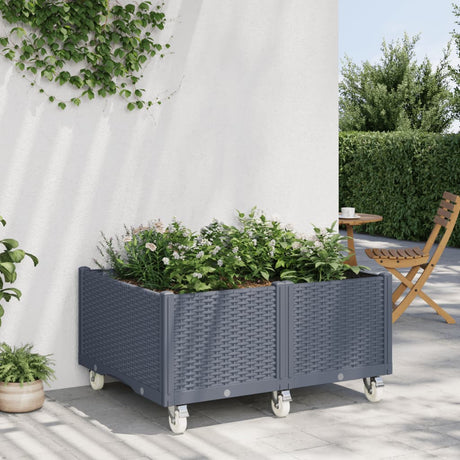 Vidaxx plantekasse med hjul 100x80x54 cm polypropylen grå