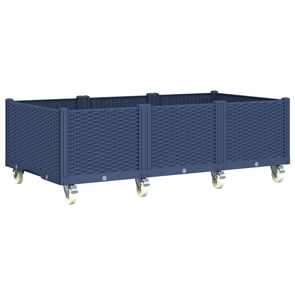 Vidaxx plantekasse med hjul 150x80x54 cm polypropylen blå-grå