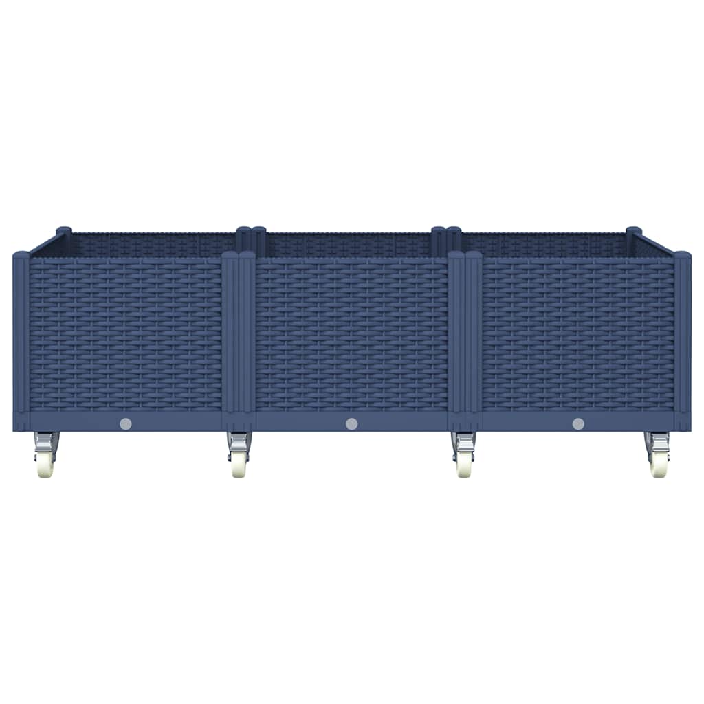 Vidaxx plantekasse med hjul 150x80x54 cm polypropylen blå-grå