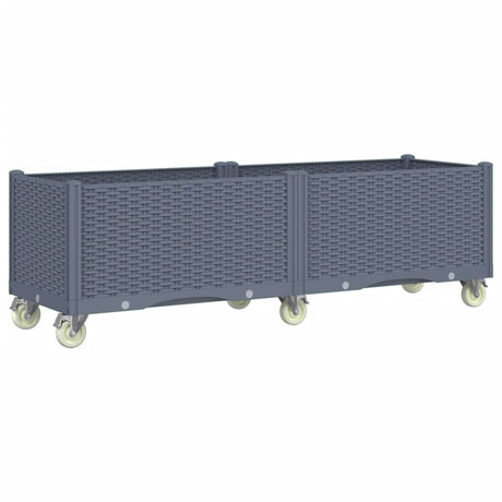 Vidaxx plantekasse med hjul 160x50x54 cm polypropylen blå-grå