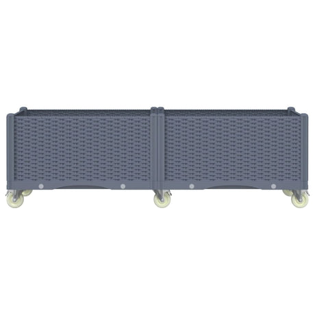 Vidaxx plantekasse med hjul 160x50x54 cm polypropylen blå-grå