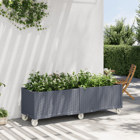 Vidaxx plantekasse med hjul 160x50x54 cm polypropylen blå-grå