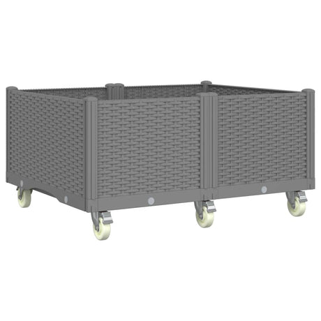 Vidaxx plantekasse med hjul 100x80x54 cm polypropylen lysegrå