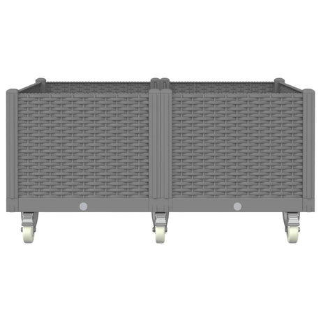 Vidaxx plantekasse med hjul 100x80x54 cm polypropylen lysegrå