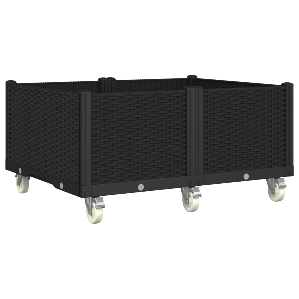 Vidaxx plantekasse med hjul 100x80x54 cm polypropylen sort