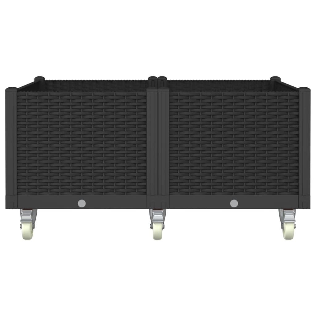 Vidaxx plantekasse med hjul 100x80x54 cm polypropylen sort