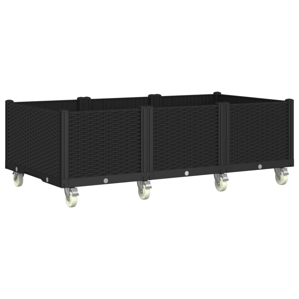 Vidaxx plantekasse med hjul 150x80x54 cm polypropylen sort