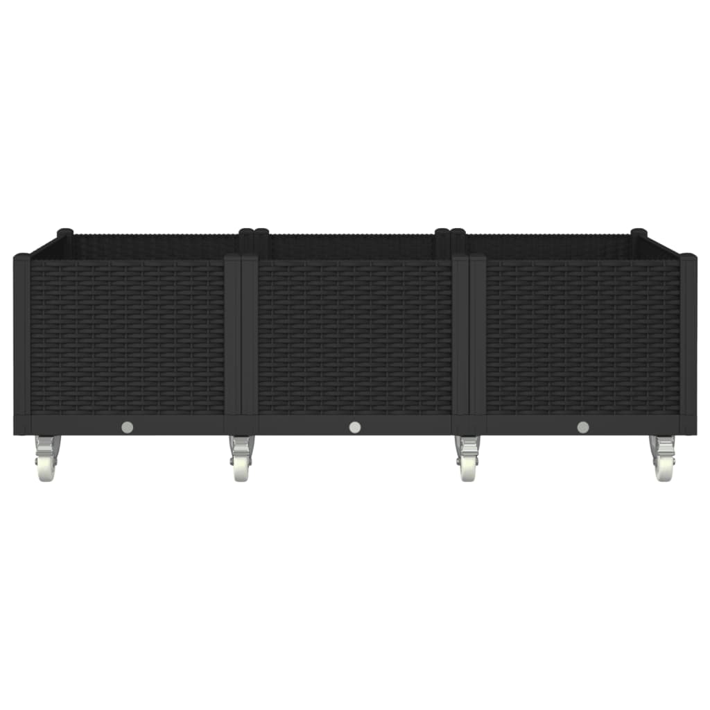 Vidaxx plantekasse med hjul 150x80x54 cm polypropylen sort