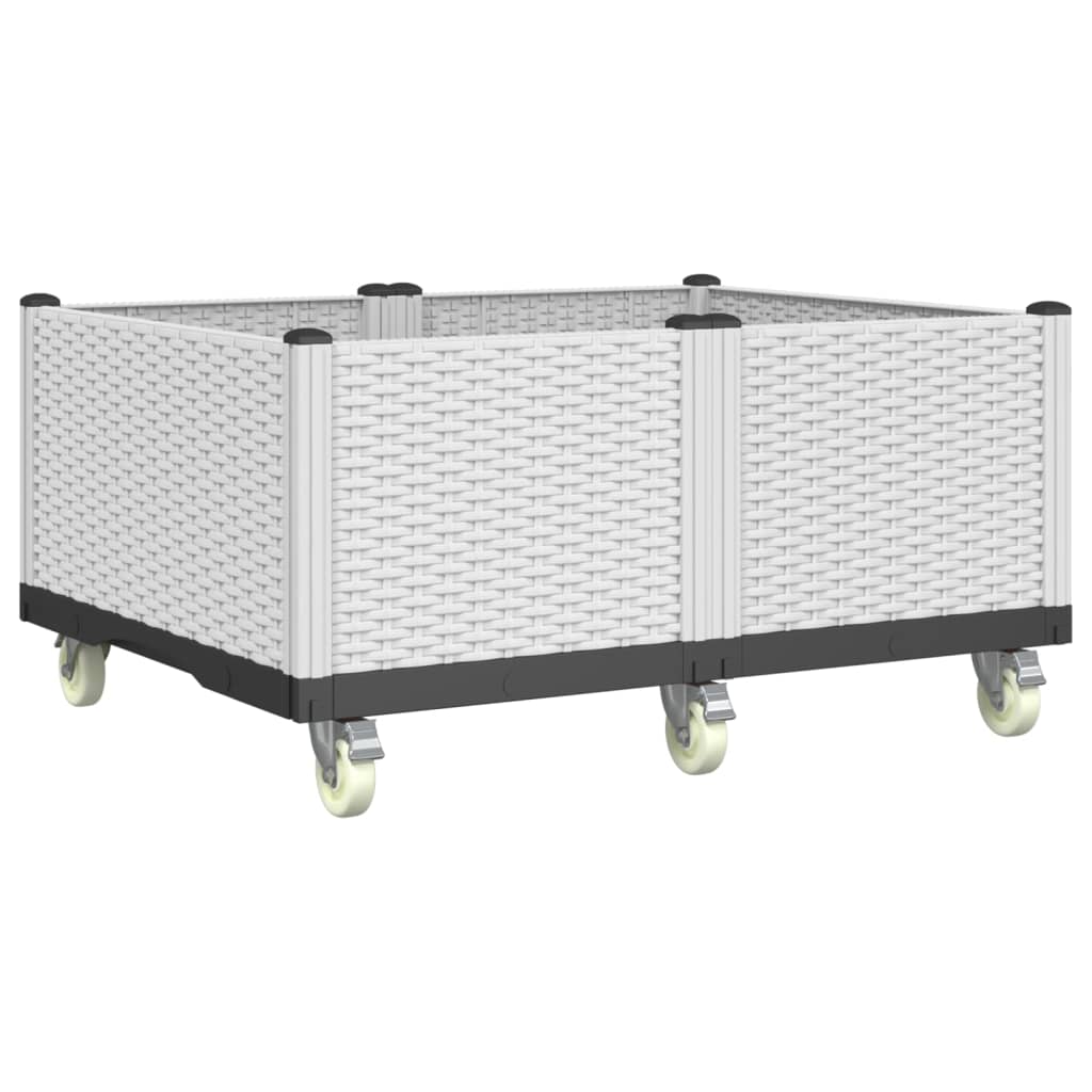 Vidaxx plantekasse med hjul 100x80x54 cm polypropylen hvid