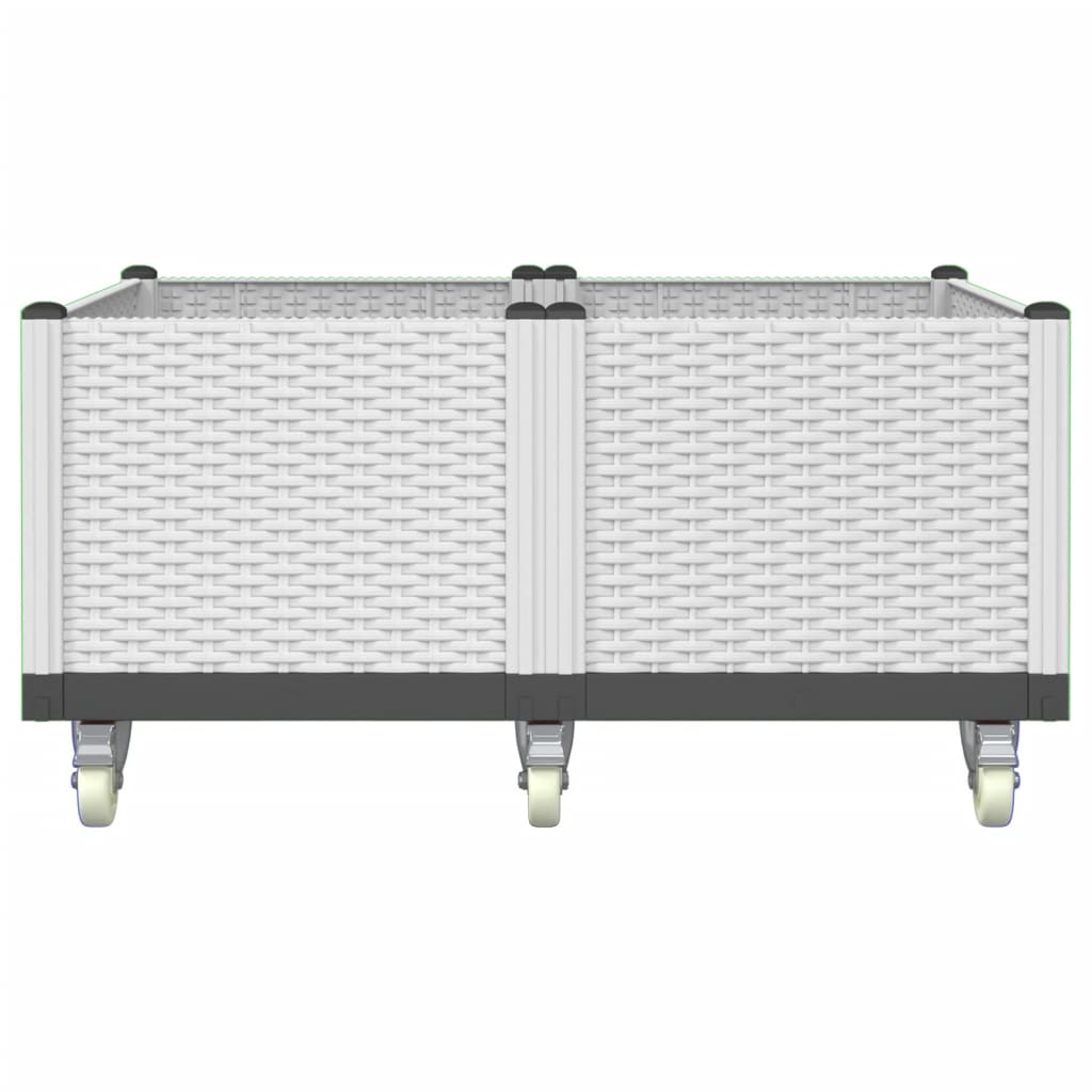 Vidaxx plantekasse med hjul 100x80x54 cm polypropylen hvid