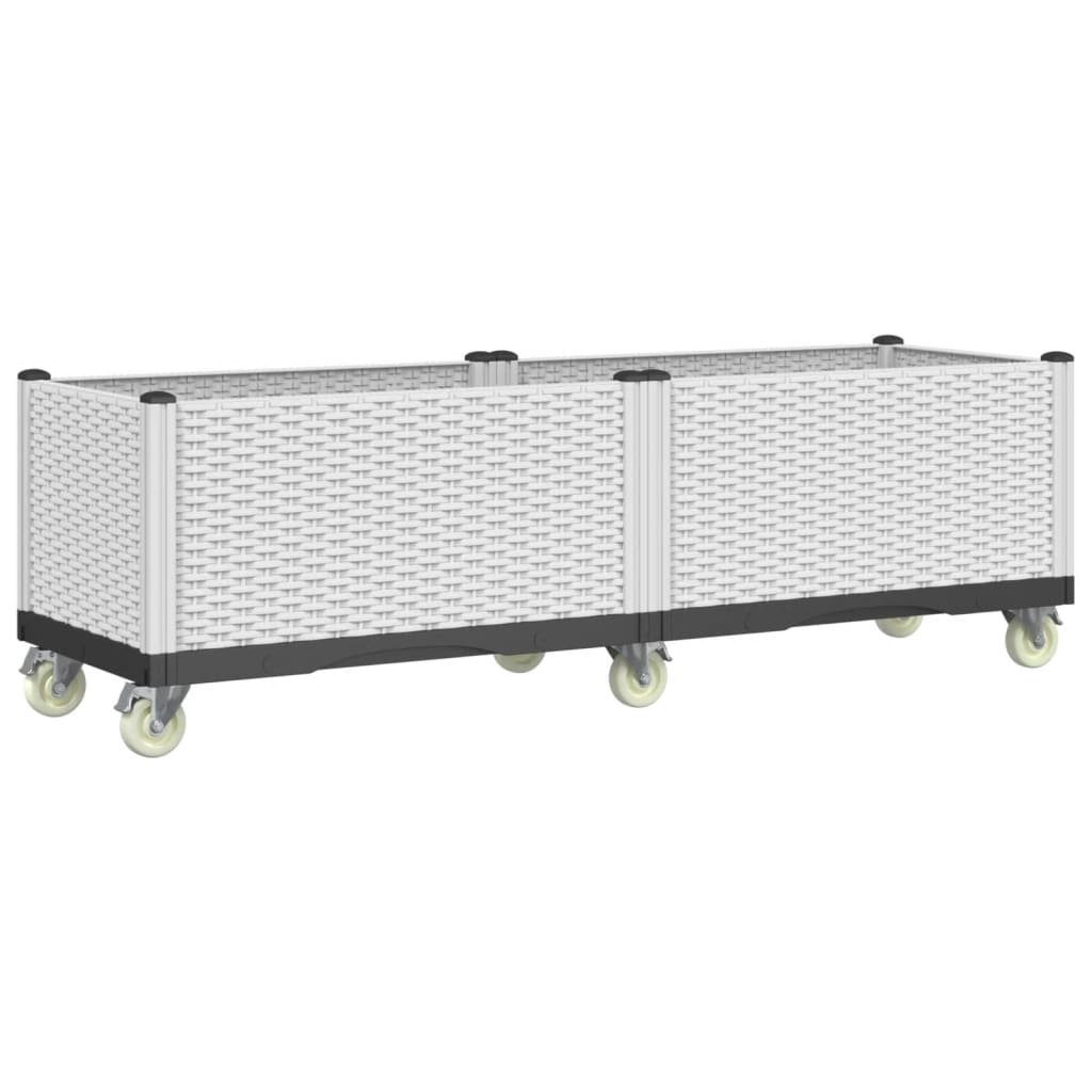Vidaxx plantekasse med hjul 160x50x54 cm polypropylen hvid