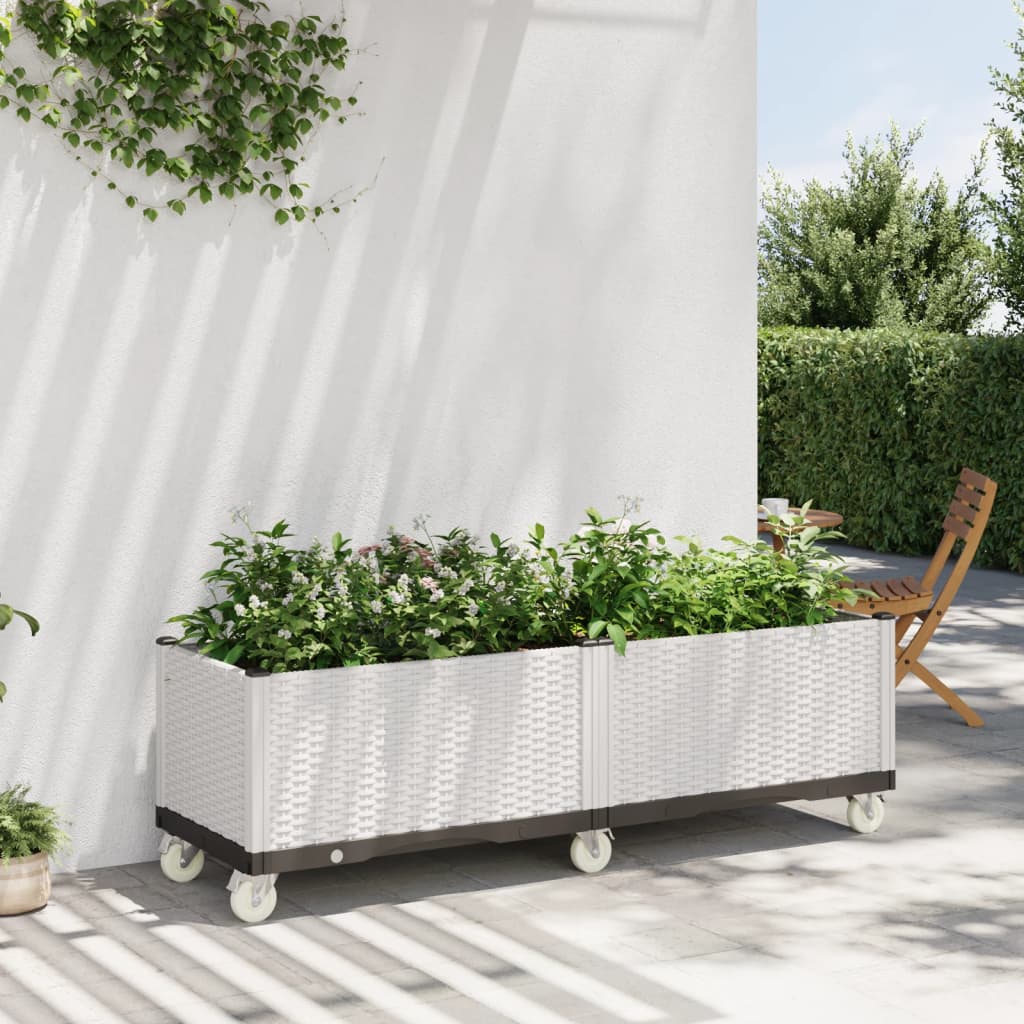 Vidaxx plantekasse med hjul 160x50x54 cm polypropylen hvid