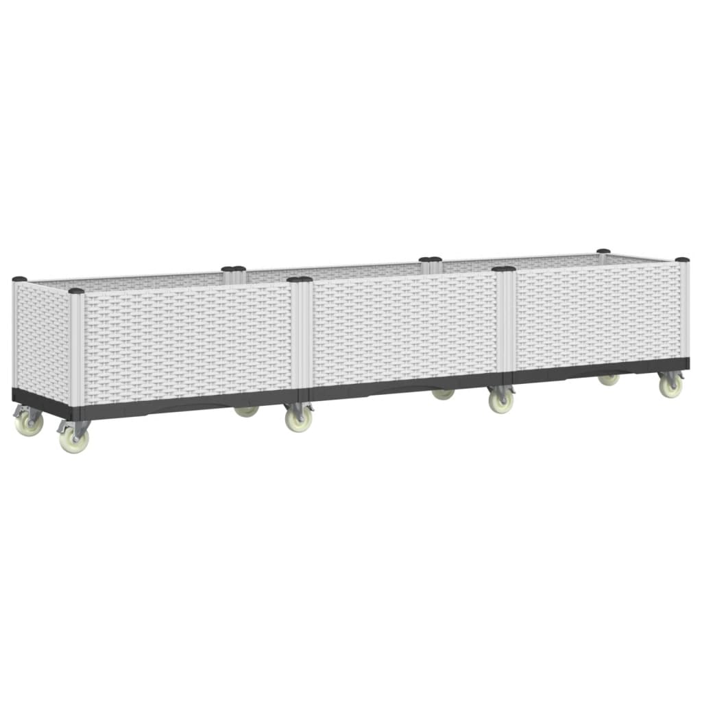 Vidaxx plantekasse med hjul 240x50x54 cm polypropylen hvid