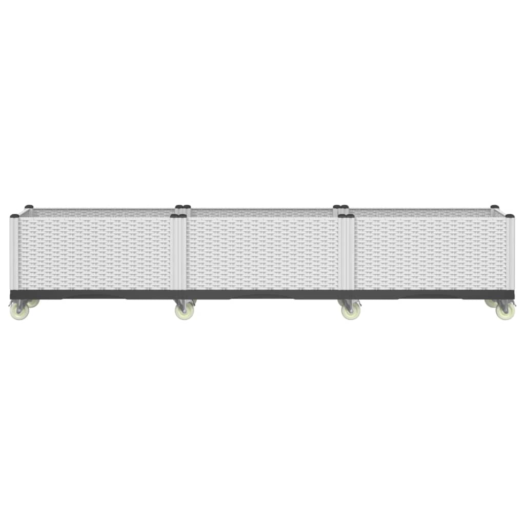 Vidaxx plantekasse med hjul 240x50x54 cm polypropylen hvid