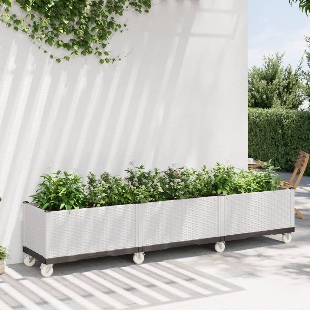 Vidaxx plantekasse med hjul 240x50x54 cm polypropylen hvid