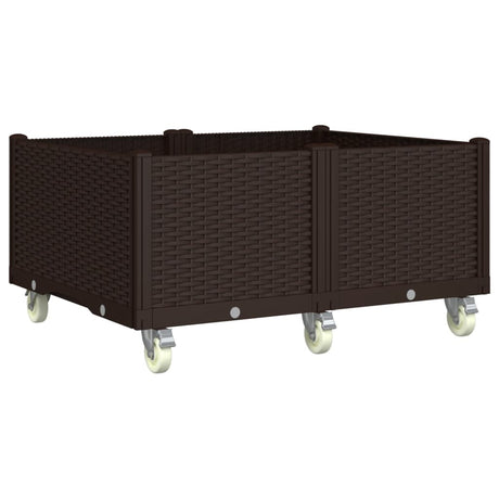 Vidaxx plantekasse med hjul 100x80x54 cm polypropylen brun