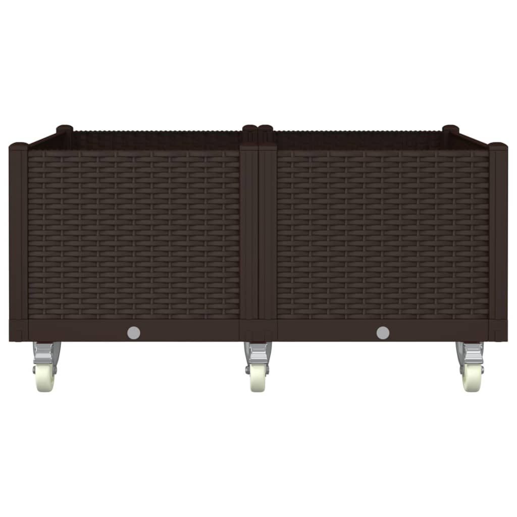 Vidaxx plantekasse med hjul 100x80x54 cm polypropylen brun
