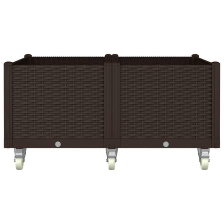Vidaxx plantekasse med hjul 100x80x54 cm polypropylen brun