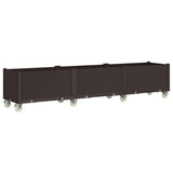 VidaXL Plantekasse med hjul 240x50x54 cm polypropylen brun