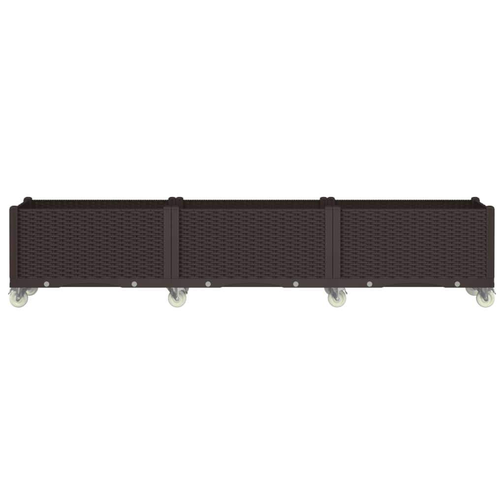 VidaXL Plantekasse med hjul 240x50x54 cm polypropylen brun