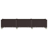 VidaXL Plantekasse med hjul 240x50x54 cm polypropylen brun