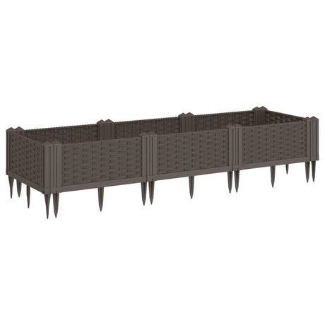 Vidaxx plantekasse med pløkke 125x40x28,5 cm polypropylen brun