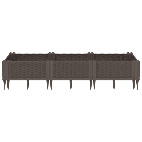 Vidaxx plantekasse med pløkke 125x40x28,5 cm polypropylen brun