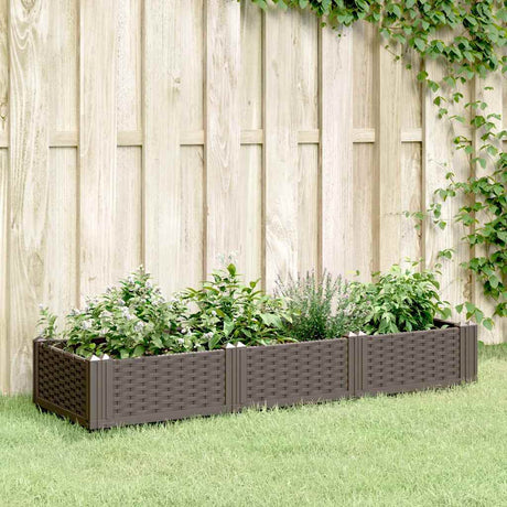 Vidaxx plantekasse med pløkke 125x40x28,5 cm polypropylen brun