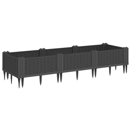 Vidaxx plantekasse med pløkke 125x40x28,5 cm polypropylen sort