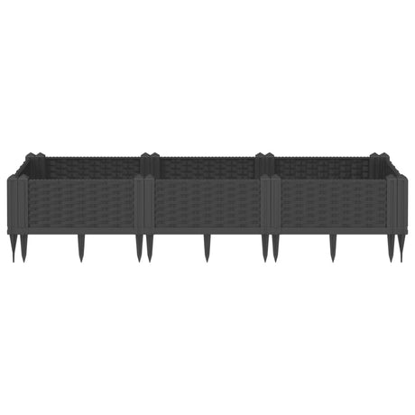 Vidaxx plantekasse med pløkke 125x40x28,5 cm polypropylen sort