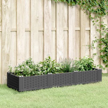 Vidaxx plantekasse med pløkke 125x40x28,5 cm polypropylen sort