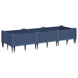 Vidaxx plantekasse med pløkke 125x40x28,5 cm polypropylen blå-grå
