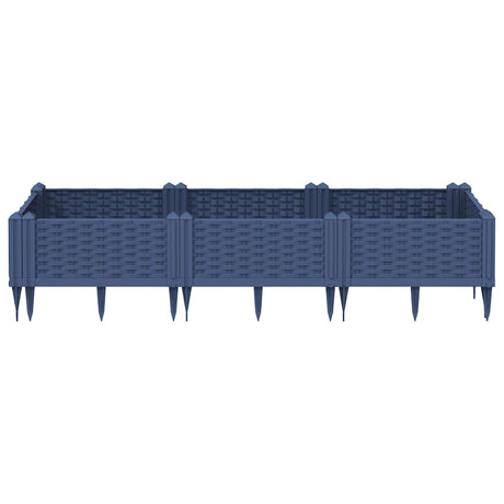 Vidaxx plantekasse med pløkke 125x40x28,5 cm polypropylen blå-grå