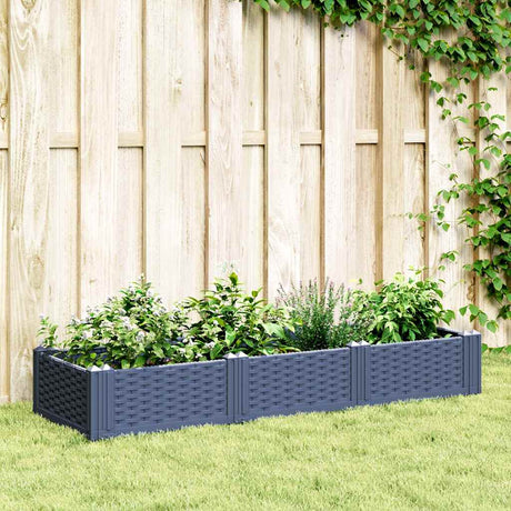 Vidaxx plantekasse med pløkke 125x40x28,5 cm polypropylen blå-grå
